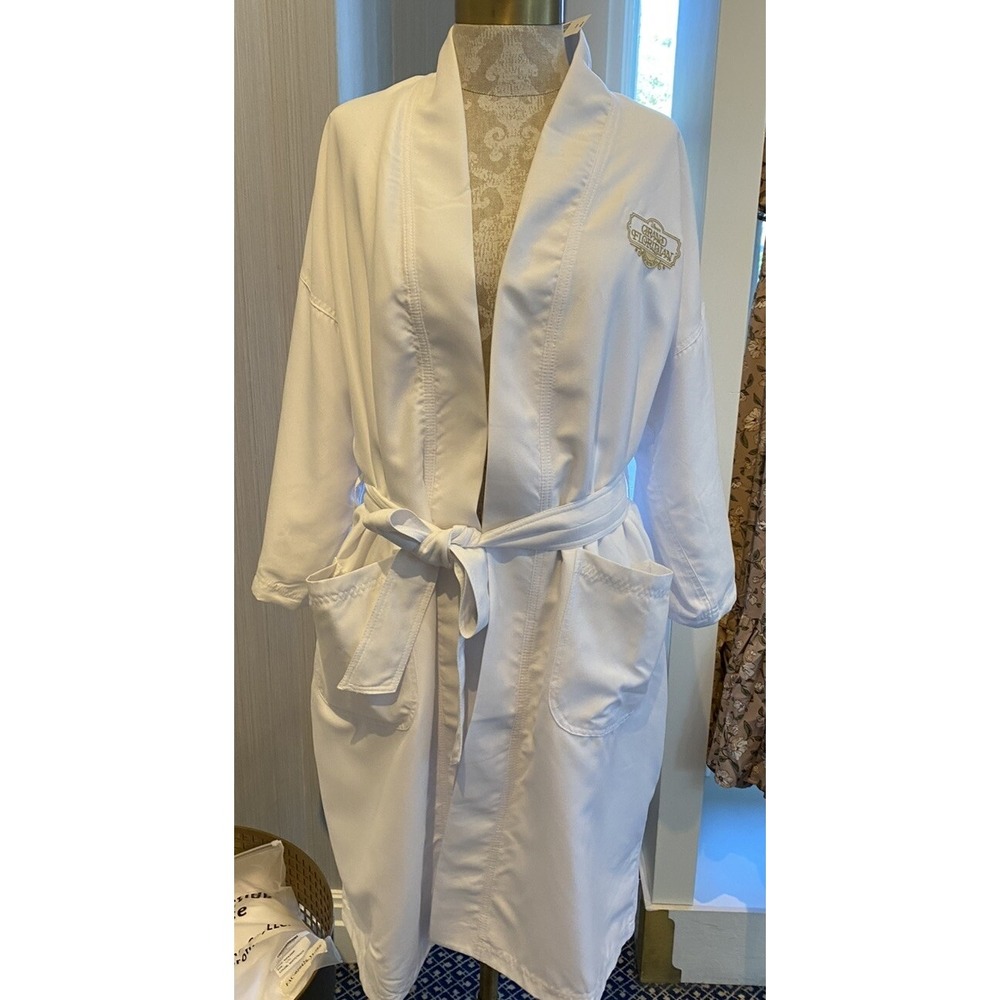 Disney Parks Grand Floridian Resort Robe Mid Cotton Fleece Lined L/XL Adult NEW
